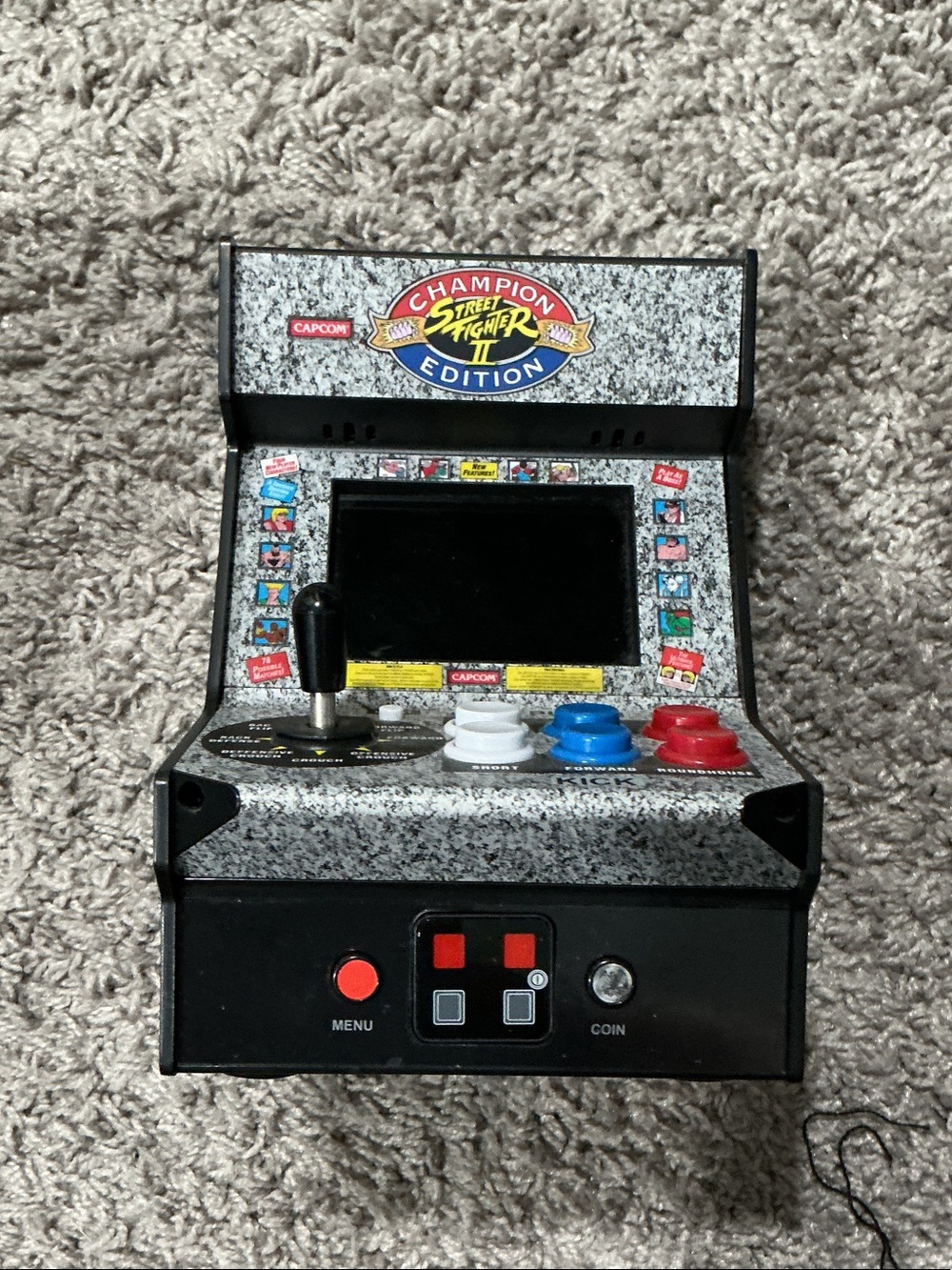 Capcom Champion Edition Mini Arcade - Gray/Black with Red, Blue, White Buttons